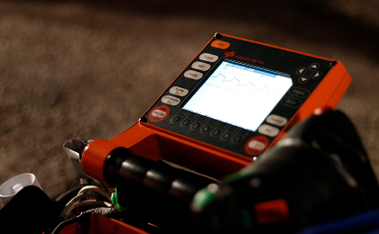 Specialist conducting Ground Penetrating Radar (GPR) scanning services in Qatar